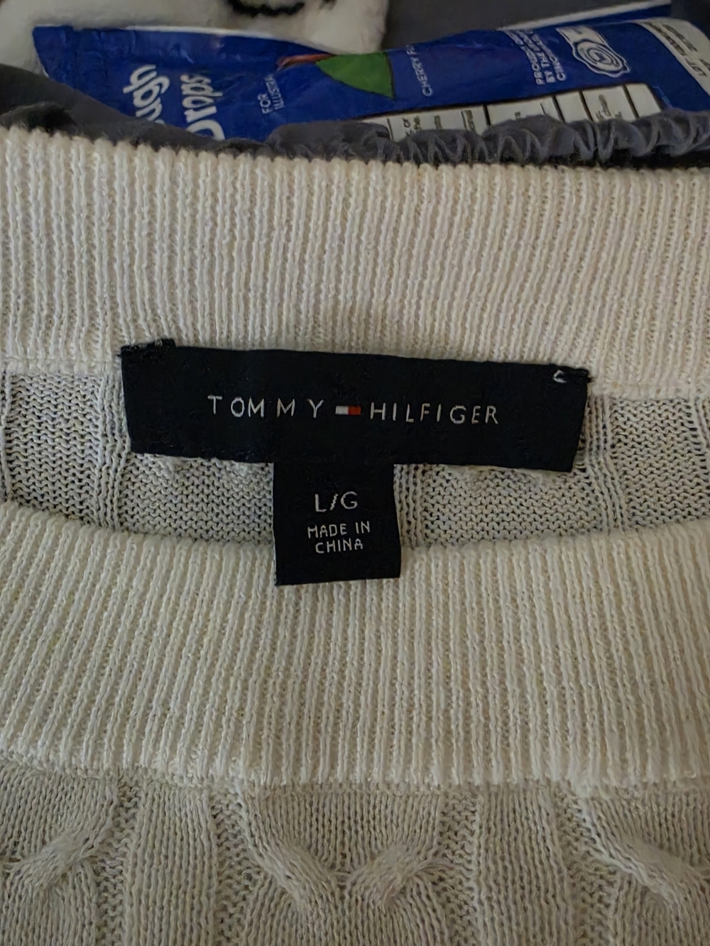 Tommy Hilfiger Cream Cable-Knit Sweater